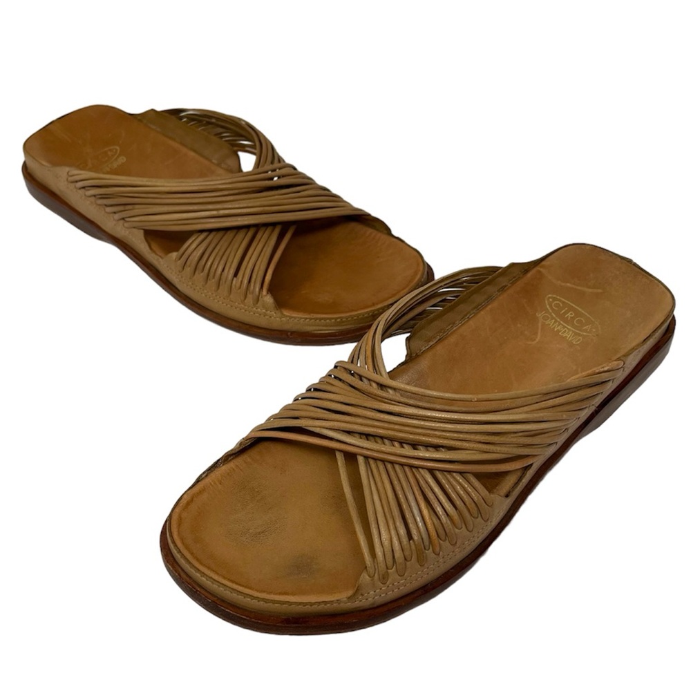 Circa Joan & David criss-cross leather slides size 8
